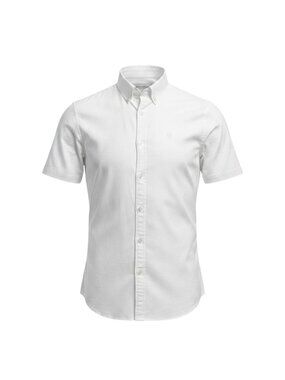 Father Sons Mens White Stretch Slim Fit Short Sleeve Button-Up Shirt M